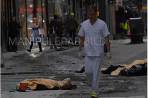 Manipulerad bild från terrordådet i Stockholm