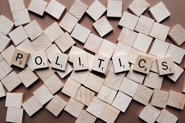 Alfapet med orden politics